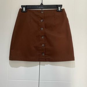Forever 21 Brown Button Up Mini Skirt